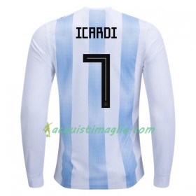 Divisa di Calcio Argentina Icardi 7 Prima Mondiali 2018 Manica Lunga